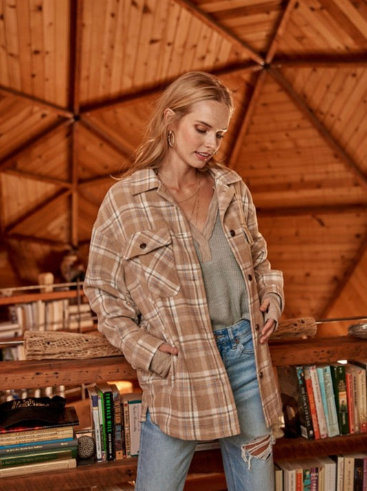 Flannel Jacket with Slit